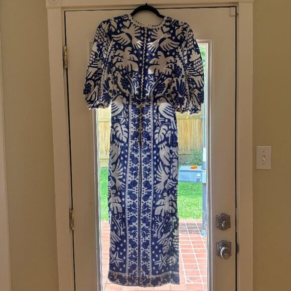 FARM RIO- Jungle Scarf Midi Dress (XS) - Picture 11 of 14